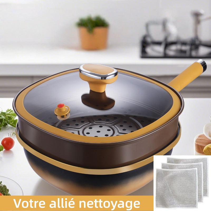 🍳✨ Antihaft-Topf aus Titanlegierung, 12 Zoll, mit Deckel 🍲💫