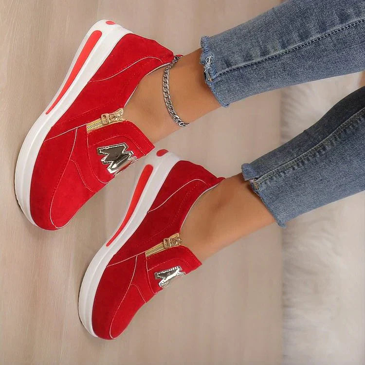 🔥2025 Heißer Verkauf🔥👍Orthopädische Plateau-Reißverschluss-Sneaker für Damen👞