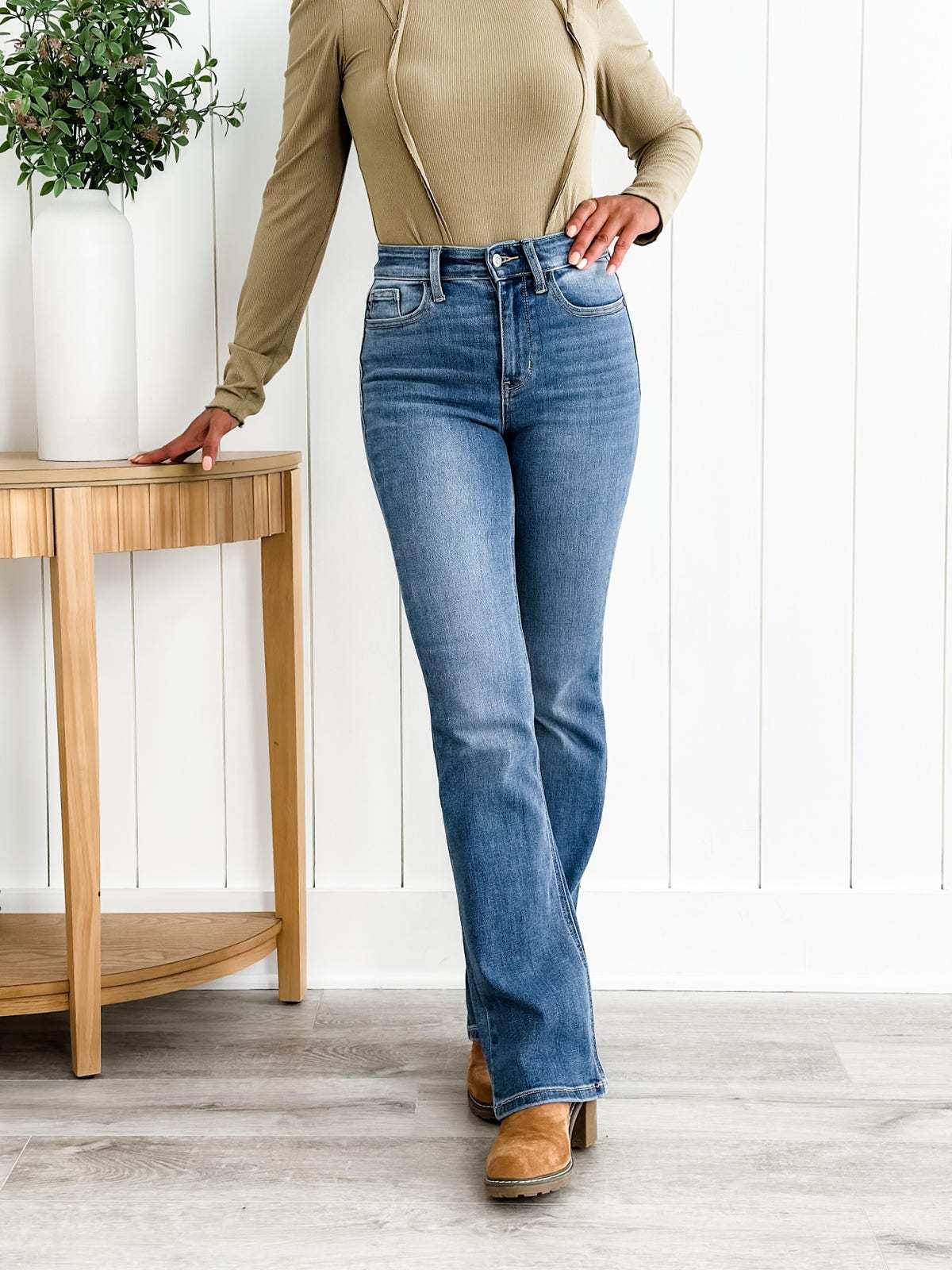 🍂Heiliger Gral Bauchfreie Bootcut-Jeans👖💥Befristetes Angebot: 50% Rabatt auf Bestellungen