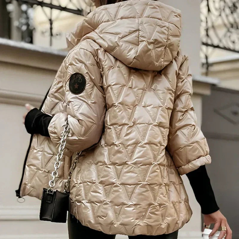 ❄️2025 Winter Neu Verkauf ❄️Damen Baumwolle mit Kapuze Patchwork Jacke🔥KOSTENLOSER VERSAND