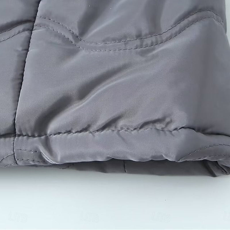 Warme Jacke mit Kapuze und Reißverschluss für Frauen