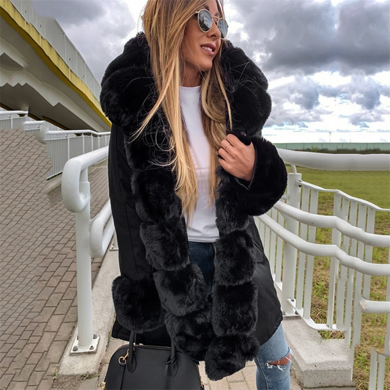 đ„Damenparka mit abnehmbarem Puffpelzkragen