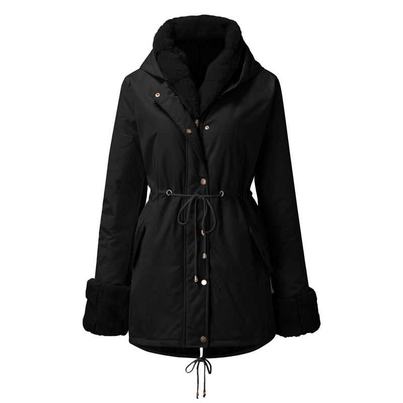 đ„Damenparka mit abnehmbarem Puffpelzkragen