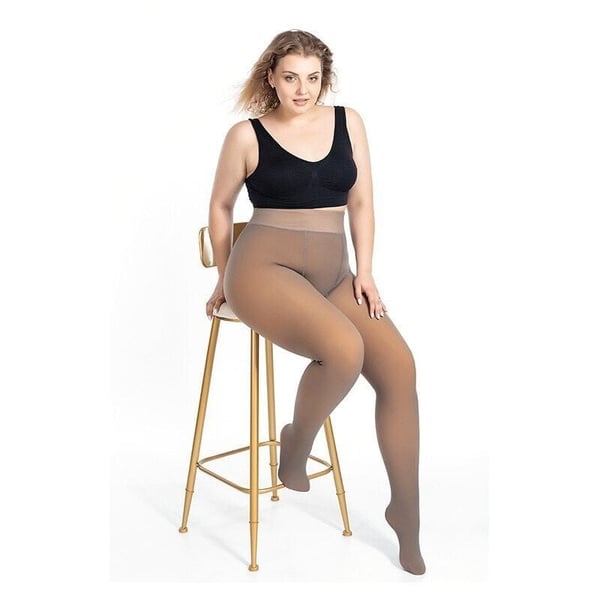 Warme, elastische Strumpfhose mit Kunst plüschfutter