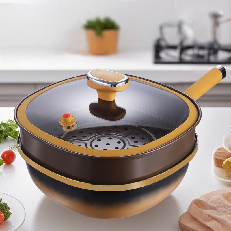 🍳✨ Antihaft-Topf aus Titanlegierung, 12 Zoll, mit Deckel 🍲💫