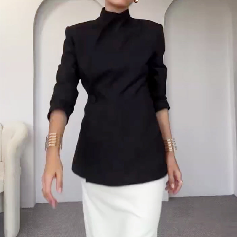 Modischer einreihiger Blazer mit Reverskragen für Damen