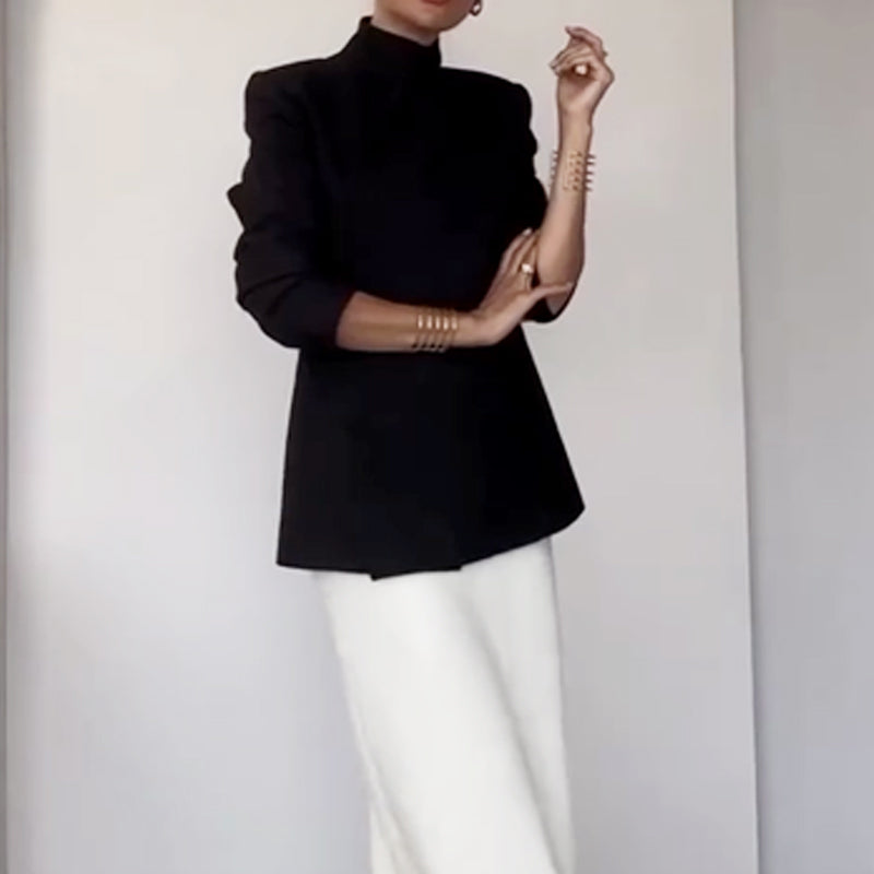 Modischer einreihiger Blazer mit Reverskragen für Damen