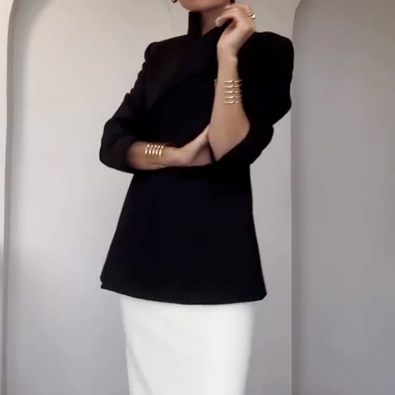 Modischer einreihiger Blazer mit Reverskragen für Damen
