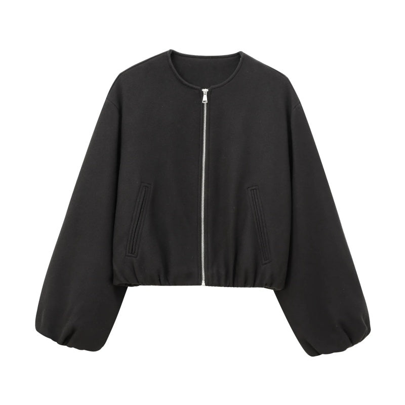 Lässige, kurze Damenjacke mit Reißverschluss