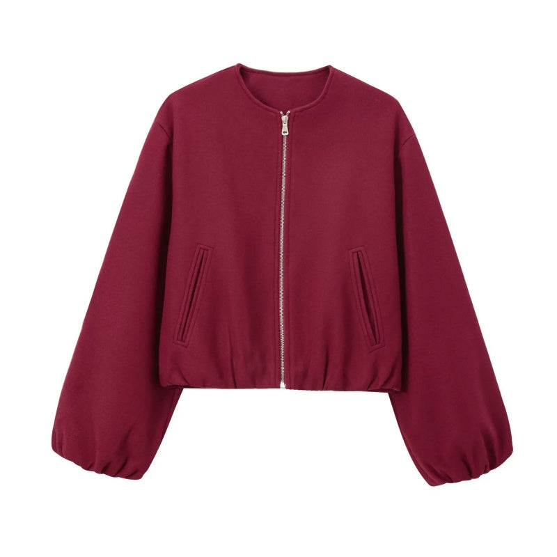 Lässige, kurze Damenjacke mit Reißverschluss