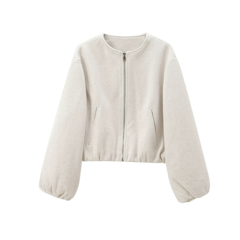 Lässige, kurze Damenjacke mit Reißverschluss