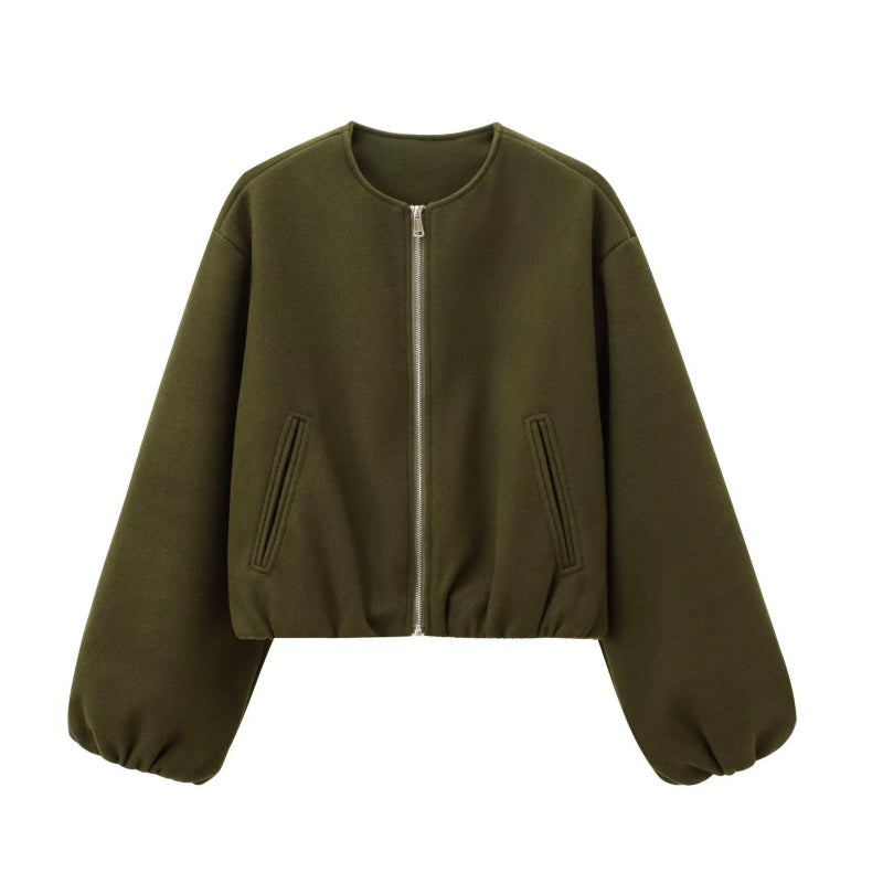 Lässige, kurze Damenjacke mit Reißverschluss