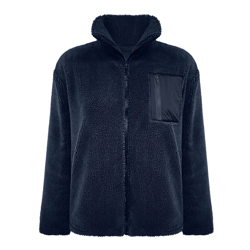 Damen warme Jacke mit Reißverschluss und Brusttasche