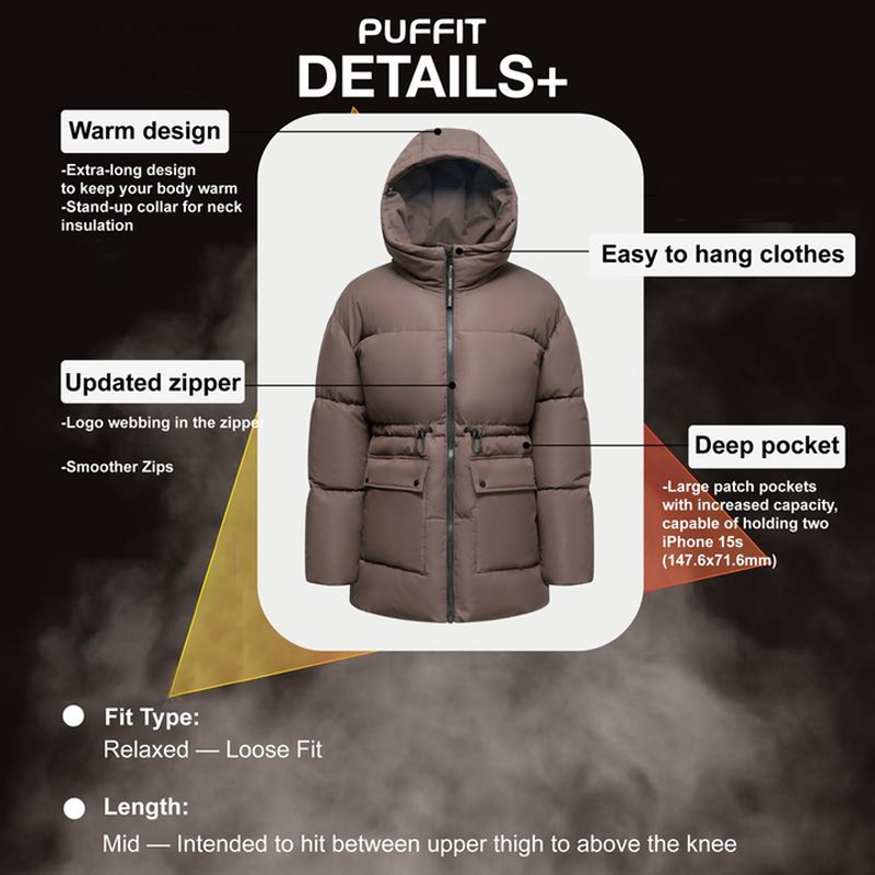 Warme, unifarbene Damen Steppjacke mit Kordelzug