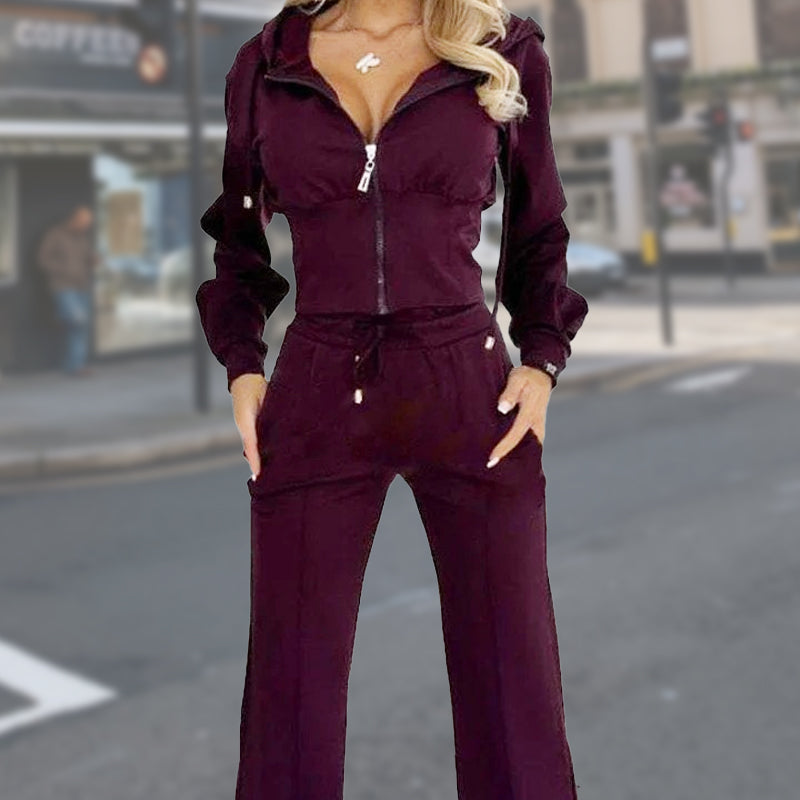 ✨ 50% Rabatt: Damen 2-teiliges Full Zip-Up Trainingsanzug-Set! 🎄🎅