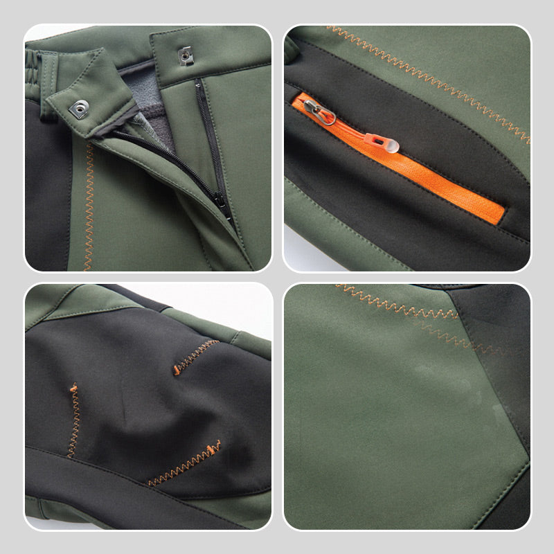 Winddichte, wasserdichte, warme Wanderhose mit elastischem Bund