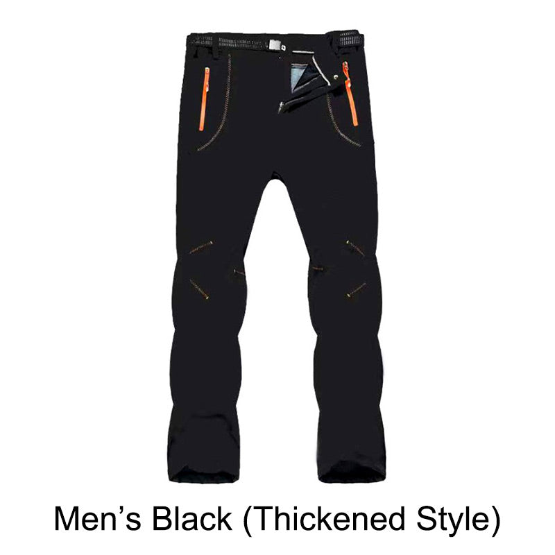 Winddichte, wasserdichte, warme Wanderhose mit elastischem Bund