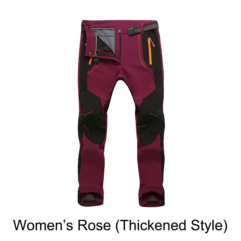 Winddichte, wasserdichte, warme Wanderhose mit elastischem Bund