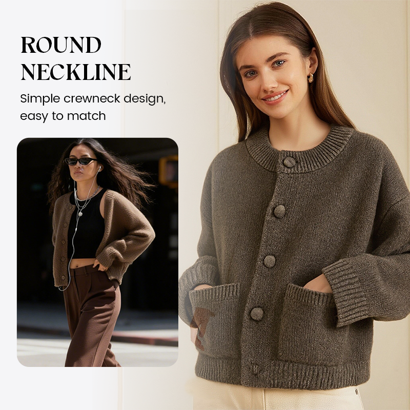 Damen-Strickjacke mit Knöpfen