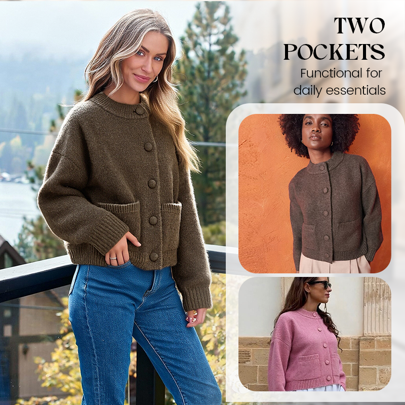 Damen-Strickjacke mit Knöpfen