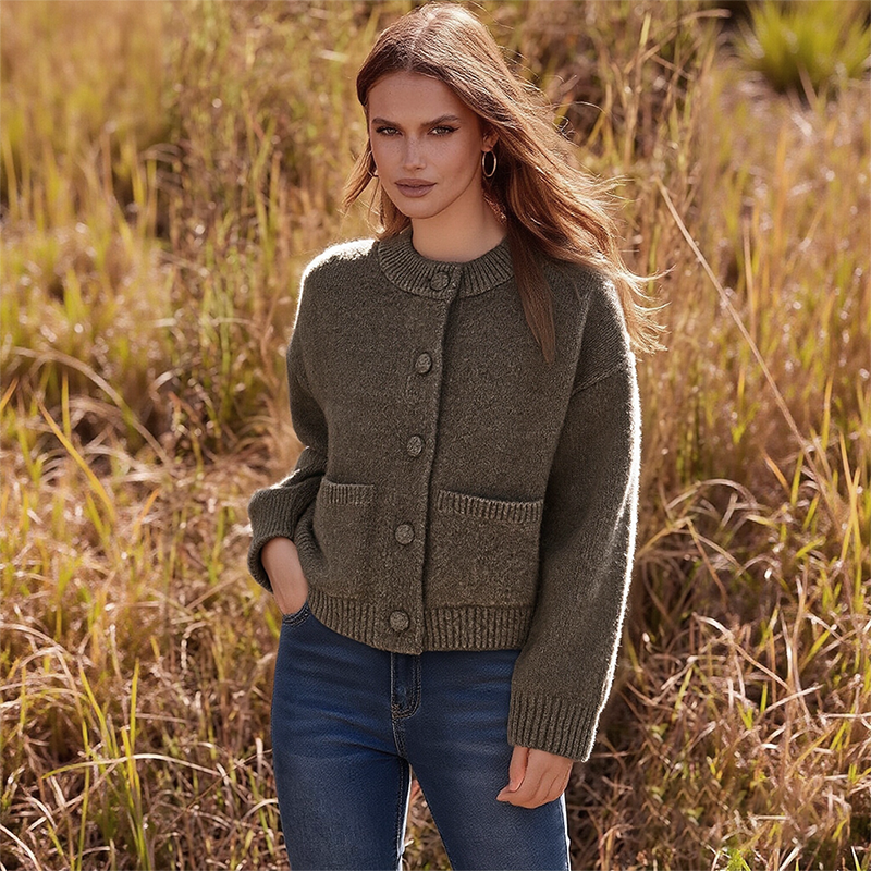 Damen-Strickjacke mit Knöpfen