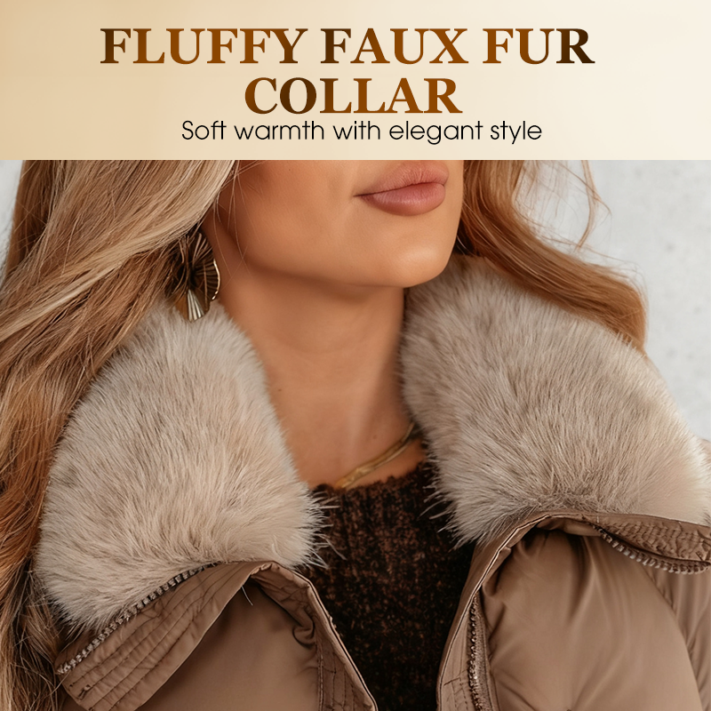 💖 💖Zeitlich begrenztes Angebot – 50 % Rabatt💥💥Damen Modischer Kurzer Daunenjacke Mit Flauschigem Kragen