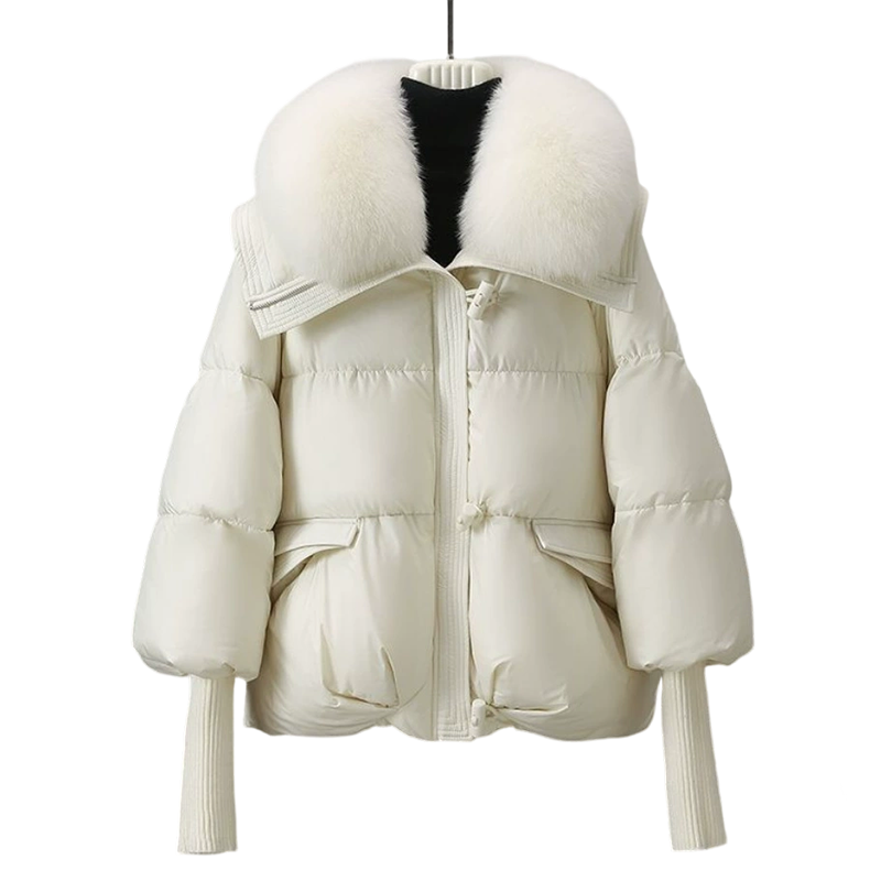 💖 💖Zeitlich begrenztes Angebot – 50 % Rabatt💥💥Damen Modischer Kurzer Daunenjacke Mit Flauschigem Kragen