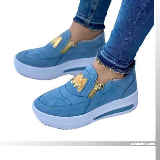 🔥2025 Heißer Verkauf🔥👍Orthopädische Plateau-Reißverschluss-Sneaker für Damen👞