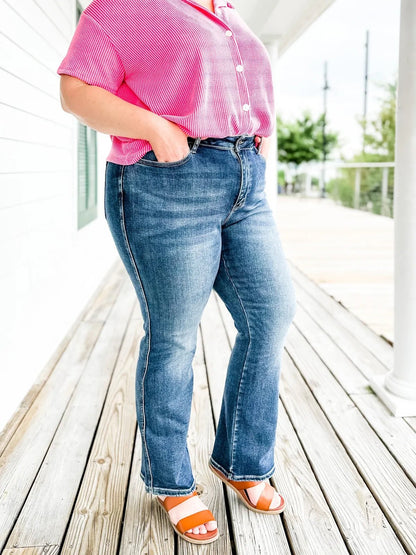 🍂Heiliger Gral Bauchfreie Bootcut-Jeans👖💥Befristetes Angebot: 50% Rabatt auf Bestellungen