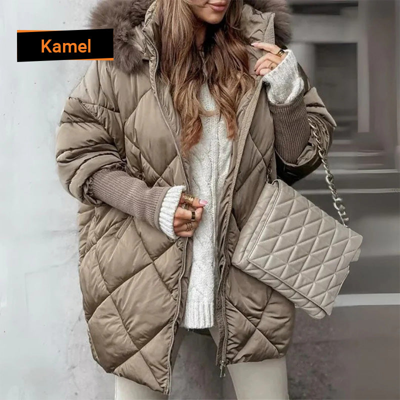 ❄️Winterschlussverkauf – 50% RABATT❄️Damen Midi-Parka mit Strickärmeln