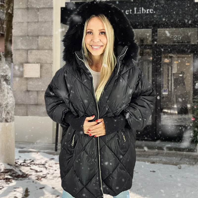 ❄️Winterschlussverkauf – 50% RABATT❄️Damen Midi-Parka mit Strickärmeln