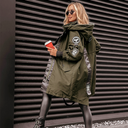 💜 LETZTER TAG DER AKTION – 50% RABATT 💜 Damenjacke mit langen Ärmeln und Kapuze