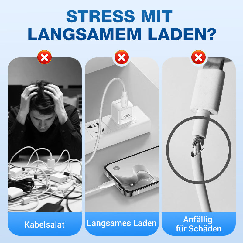 USB-C Schnellladestation mit einziehbarem Kabel – Universell einsetzbar