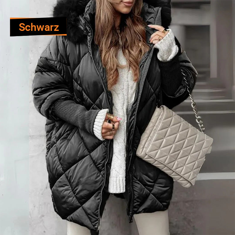 ❄️Winterschlussverkauf – 50% RABATT❄️Damen Midi-Parka mit Strickärmeln