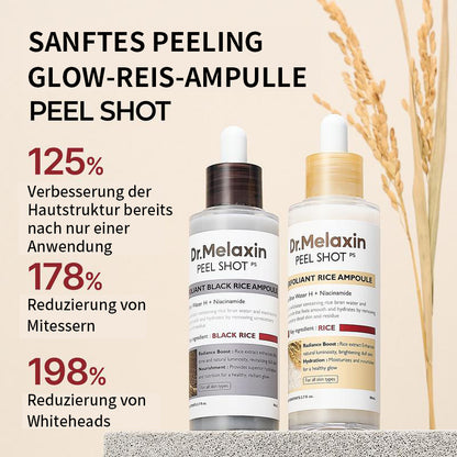 [Dr. Melaxin Official] Peel Shot Glow-Reis-Ampullen-Duo – Seren zum Aufhellen, Peelen und Befeuchten – Für alle Hauttypen geeignet