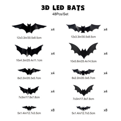 🎁50% RABATT🦇Halloween 3D-beleuchtete Fledermäuse