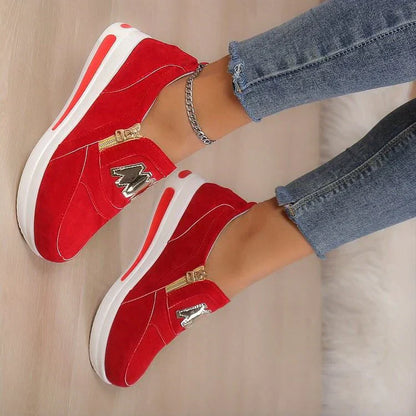 🔥2025 Heißer Verkauf🔥👍Orthopädische Plateau-Reißverschluss-Sneaker für Damen👞