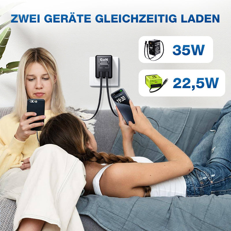 USB-C Schnellladestation mit einziehbarem Kabel – Universell einsetzbar