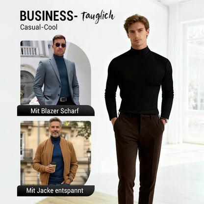 Slim Fit Langarm-T-Shirt für Herren mit Stehkragen