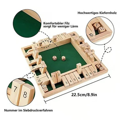 🎲🎲 SHUT THE BOX – Holzwürfel-Brettspiel