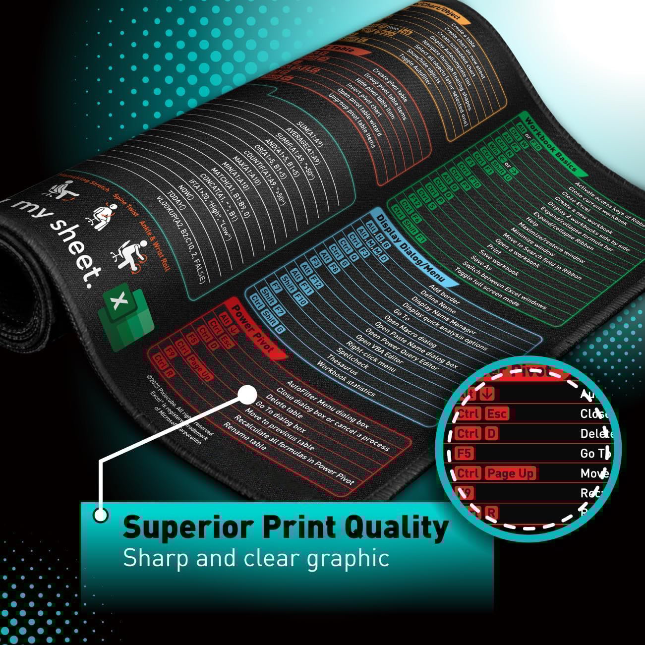 Excel-Spickzettel-Schreibtischunterlage