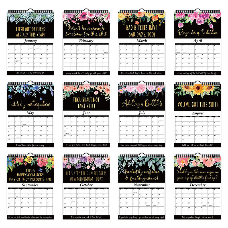 📅Kalender für verrückte Frauen, 12-Monats-Wandkalender, geeignet fürs Homeoffice, ein witziges und originelles Geschenk