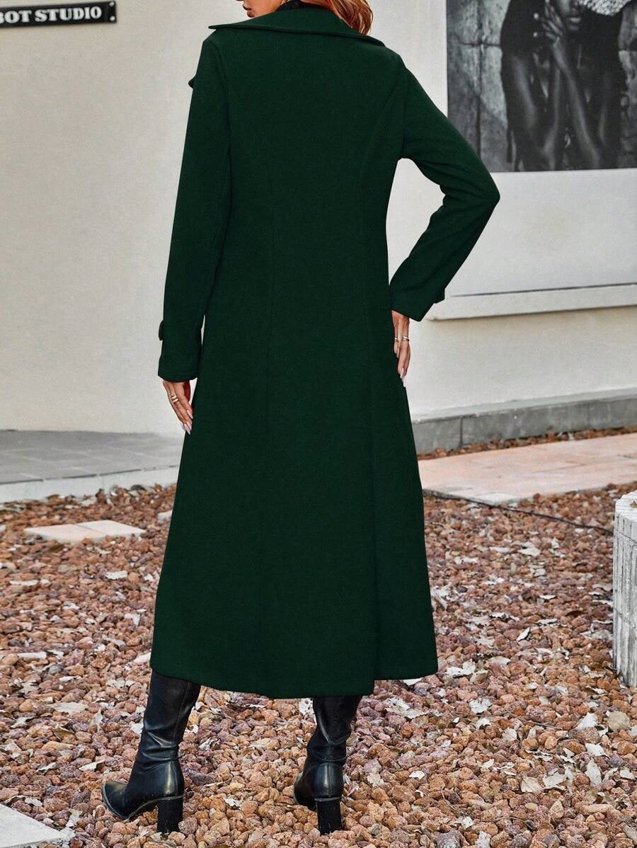 Langer warmer Mantel mit Doppelreihe für Damen