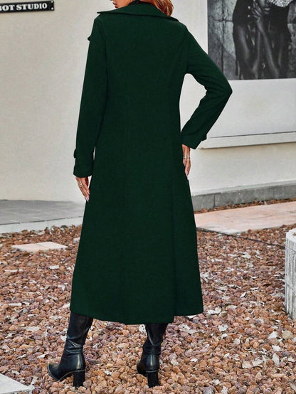 Langer warmer Mantel mit Doppelreihe für Damen