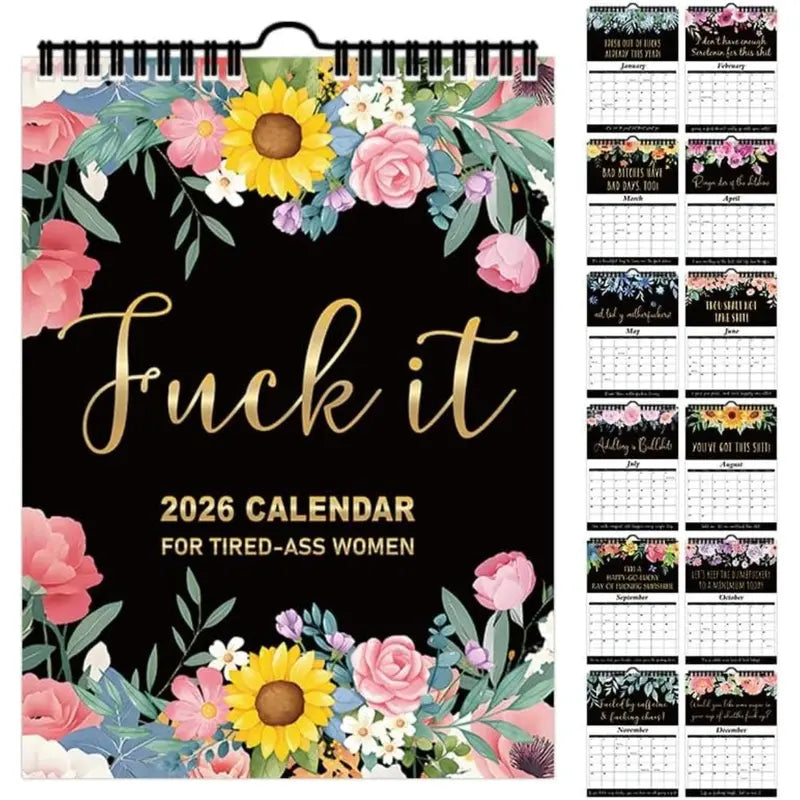 📅Kalender für verrückte Frauen, 12-Monats-Wandkalender, geeignet fürs Homeoffice, ein witziges und originelles Geschenk