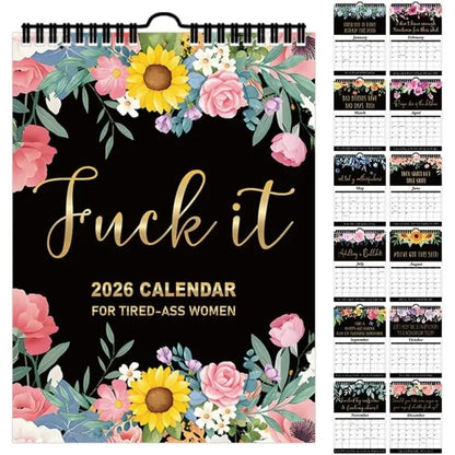 📅Kalender für verrückte Frauen, 12-Monats-Wandkalender, geeignet fürs Homeoffice, ein witziges und originelles Geschenk