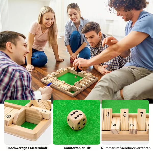 🎲🎲 SHUT THE BOX – Holzwürfel-Brettspiel