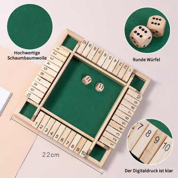 🎲🎲 SHUT THE BOX – Holzwürfel-Brettspiel
