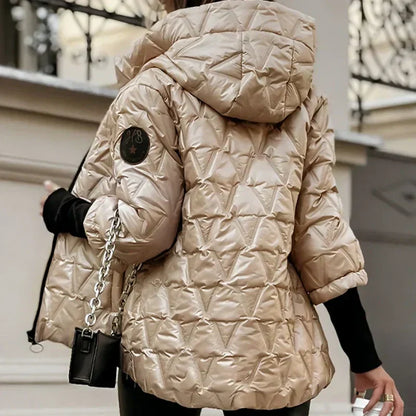 ❄️2025 Winter Neu Verkauf ❄️Damen Baumwolle mit Kapuze Patchwork Jacke🔥KOSTENLOSER VERSAND