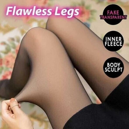 Warme, elastische Strumpfhose mit Kunst plüschfutter